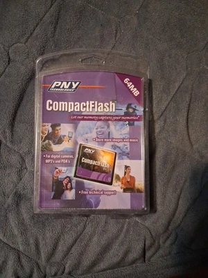 PNY 64 MB CompactFlash Flash Memory Card (P-CF064-RF) NEW - Image 1 of 3