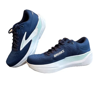 Brooks Ghost Max 3 Womens Size 8 wide Navy Peacoat Clearwater Road Running Shoes - Image 1 of 4