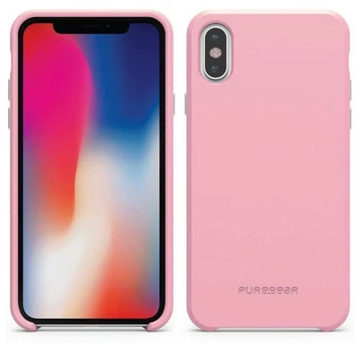 Funda PureGear Rosa SOFT-TEK Silicona Líquida Recubrimiento Cubierta para iPhone X/Xs/10/10s 10 Foto 1 de 4