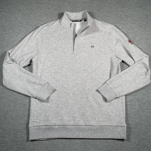 Travis Mathew Pullover Mens Large Quarter Zip Golf Sweater Devil Sleeve - Picture 1 of 13
