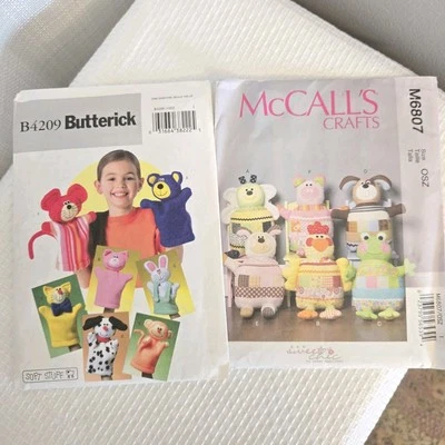 Juguete Patrones de Costura Animales de Peluche Marionetas de Mano Dulce Chic McCalls Butterick Foto 1 de 4