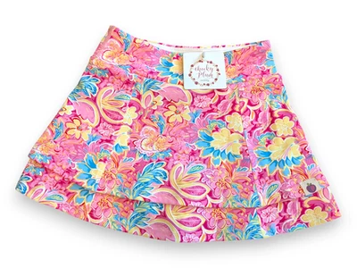 NWT Cheeky Plum Pink Floral Tiered Skort Skirt Girl's Size 6 - Image 1 of 4