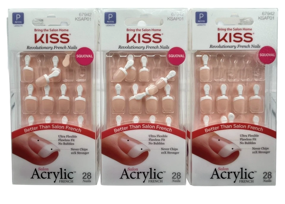 Kiss Salon Acrylic French Nails Petite Length Ksap01 67942