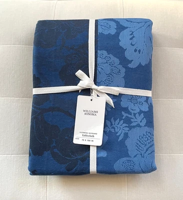 Williams Sonoma  FILOMENA JACQUARD Tablecloth 70” x 108” Blue NWT - Image 1 of 2