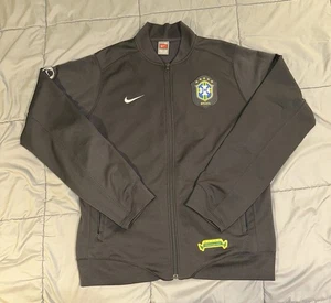 Vintage Nike Brasil Soccer Jacket Mens Size XL National Team CBF Track Full Zip - Picture 1 of 21