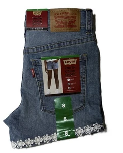LEVIS Girl's Comfort Stretch Twill/Denim Short BLUE LIGHT BLUE FLORAL Multiples - Picture 1 of 24