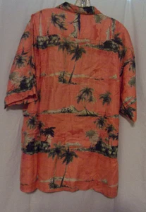 Men's Tommy Bahana Hawaiian Shirt Size Med 100% silk Pink/Green Design VGC - Picture 1 of 3