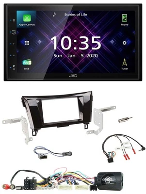 JVC DAB 2DIN Lenkrad Bluetooth USB Autoradio für Nissan X-Trail Qashqai 14-17 24 - Bild 1 von 4