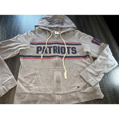 Victoria's Secret PINK NFL New England Patriots Gray Full Zip Hoodie - Image 1 of 4