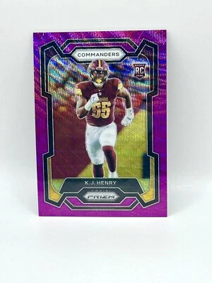 2023 Prizm K.J. Henry Purple Wave Prizm Rookie Card RC /99 Commanders - Image 1 of 2