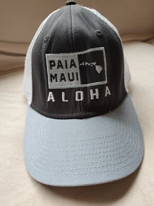 PAIA Maui Mesh Snapback Trucker Hat Hawaii Gray N  Blue Adjustable Cap - Picture 1 of 5