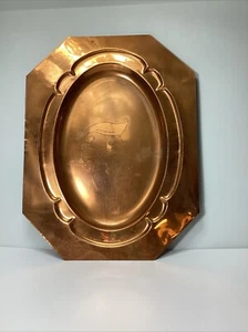 Vintage Solid Copper 21”x16” Serving Tray. Z Monogram. - Picture 1 of 8