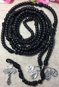 Rosario Católico de 20 Décadas, 4 Medallas de Santos - Rosario Paracord - Hecho a Mano - Imagen 1 de 6