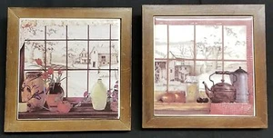 BB) Set di 2 Targhette da Appendere a Parete Arredamento Casa Country Struttura in Legno - Foto 1 di 4