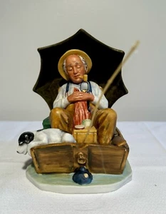 Estatuilla de porcelana 1974 Norman Rockwell Summer "Fishing" - Imagen 1 de 5