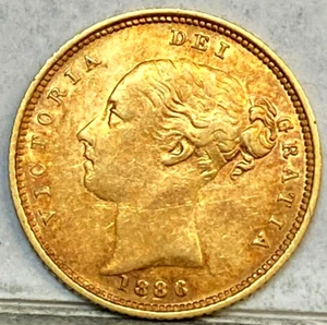 AUSTRALIA RARE 1886 SYDNEY HALF SOVEREIGN HIGH GRADE LOW MINT KEY DATE - Bild 1 von 2