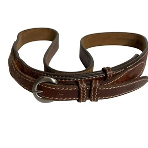 Cinturón de cuero Duluth Trading Co. talla 46 90013 hecho en EE. UU. marrón doble costura - Imagen 1 de 6