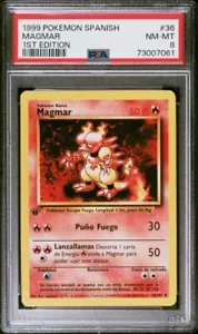 1999 Pokemon WOTC Base Set Spanish 1st Edition PSA 8 MAGMAR #36 - Picture 1 of 2