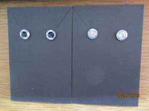 2 Pairs of Metal/Stone Fashion Butterfly Stud Earrings, Pre Loved, New Backs - Picture 1 of 11