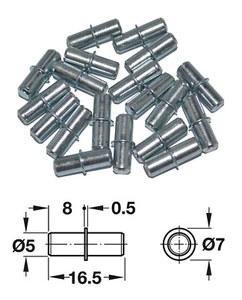 Pack of 20 Galvanised Steel 5mm Cabinet Shelf Studs Pins Plugs & Bookcases - Picture 1 of 1