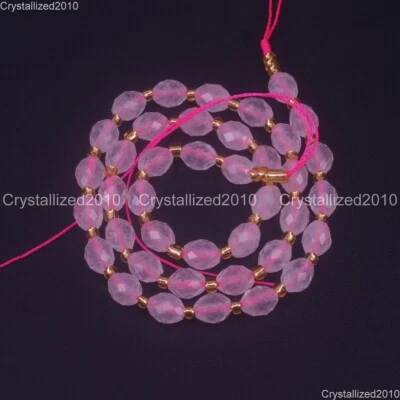 Genuine AA Natural Gemstone Faceted Oval Rice Spacer Loose Beads 6mm x 8mm 15.5" - Image 1 of 4