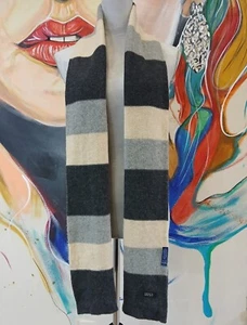 Barneys New York 100 % Kaschmir Schal Colorblock schwarz grau beige Größe 73 1/2 x 10 - Bild 1 von 7