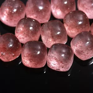 Cojín de cuarzo fresa cabujón 5x5mm a 20x20mm piedras preciosas sueltas - Imagen 1 de 5