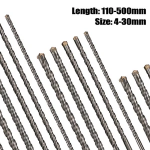 1X 110-500mm SDS Plus Carbide Cross Tip 4 Cutter Electric Hammer Masonry Bit - Picture 1 of 121