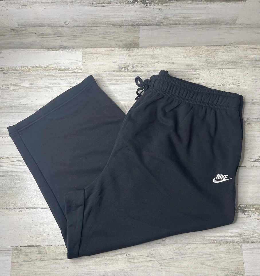 Nike Mid-Rise Wide-Leg Sweatpants Black FB7262-010 Women’s Size 4X