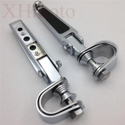 Chrome U-Clamp Footpegs For Harley 1200 Nightster Super Glide Sportster Xl - Image 1 of 4