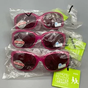 Who's Behind Foster Grants Kids Sunglasses 100% UVA UVB Protect 3PK Red TR 0412 - Picture 1 of 7