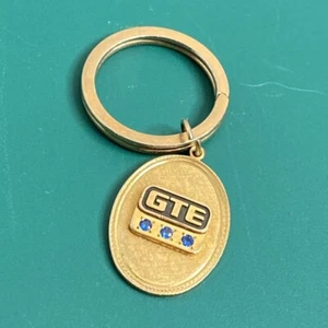 GTE gold-filled keychain - Blue jewel - 10k GF Emblem - Florentine Gold - Picture 1 of 7