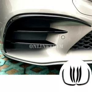 Black Front Bumper Spoiler Air Vent Cover For Benz C Class W205 S205 2019-2021 - Picture 1 of 7