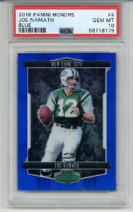 2018 Panini Honors Blue #4 Joe Namath Card New York Jets LE 02/25 PSA 10 POP 2 - Bild 1 von 2