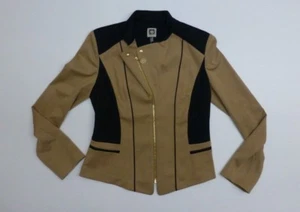 Anne Klein Jacket Womens Small Brown Full Zip Coat Jacket Shoulder Pads New  - Picture 1 of 3