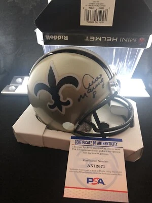 ARCHIE MANNING Signed Mini Helmet VSR4 Throwback PSA COA NO Saints Autographed - Image 1 of 3