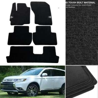 For Mitsubishi Outlander Flat Mats Car Floor Mats Black Carpets Front & Rear Foto 1 de 4