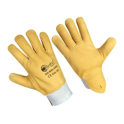 SAFTA SAFETY FOR LIFE Gloves Leather Driver Driving Water Resistant Safety Work Gloves Lorry Truck Bus