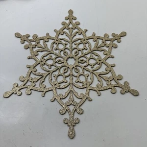 Fiocco di Neve 15" Oro Glitter Decorazione Natalizia Invernale - Foto 1 di 3