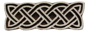 Celtic Knot Border Hand Carved Indian Wood Printing Block Stamp 10 x 3.5cm - Bild 1 von 3