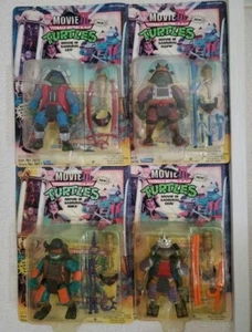 TMNT Movie III Samurai Leonardo Raphael Donatello Michelangelo Figure Set 1990s - Picture 1 of 5