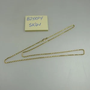 Catena Corda Oro 14KY, Larghezza 2,25 mm, Lunghezza 24" con Chiusura Aragosta. 9,1 grammi. - Foto 1 di 3