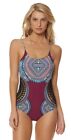 Red Carter Crochet One Piece Swimsuit Size L Us10