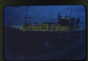 "Pilots" Tug Boat - c1950s - Vintage Red Border Kodachrome 35mm Ship Slide - Picture 1 of 3