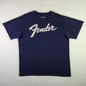 VINTAGE Fender Herren Distressed T-Shirt Large Navy Unisex Guitar Crew Made in USA - Bild 1 von 12