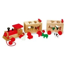 Zoobahn mit Tieren Holzspielzeug Eisenbahn small foot Steckspiel NEU!