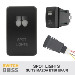 SPOT LIGHTS - WHITE LED Push Switch Suit MAZDA BT50 UP UR Dash 2012-2020 - Picture 1 of 13
