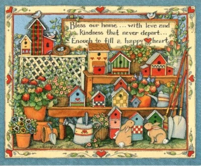 The Birdhouses Birdhouse Bless Susan Winget Blank Note Cards By Lang Set of 3 - Image 1 of 3