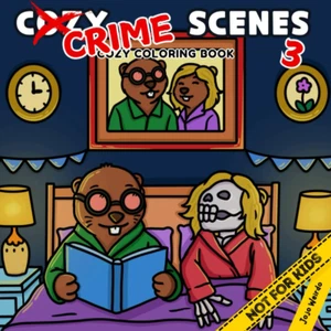 Cozy Crime Scenes 3: A Parodic Coloring Book for Adults – 40 Hand-Drawn pictures - Picture 1 of 12
