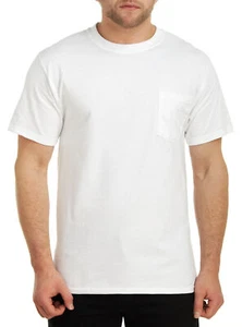 Hanes Men's Short Sleeve Beefy-T Pocket T-Shirts 5190 - Picture 1 of 12